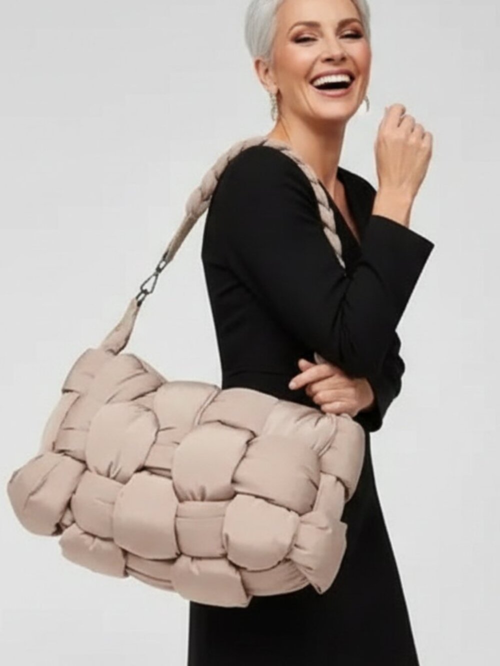 NWT Sol and Selene Sixth Sense Woven Shoulder Bag – Taupe